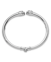 Curata Jewelry Solid 18k Panther Head Hinged Cuff Bangle