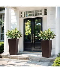 Streamdale Furniture 30" Tall Large Self-Watering Planter with Inner Tray & Water Level Monitor