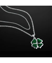 Vincero Men's Clover Pendant – Malachite 21" Chain