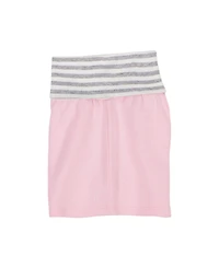 Calvin Klein Girls' 2T-6X Ribbed Logo T-Shirt and Fold-Over Waist Shorts, 2-Piece Set