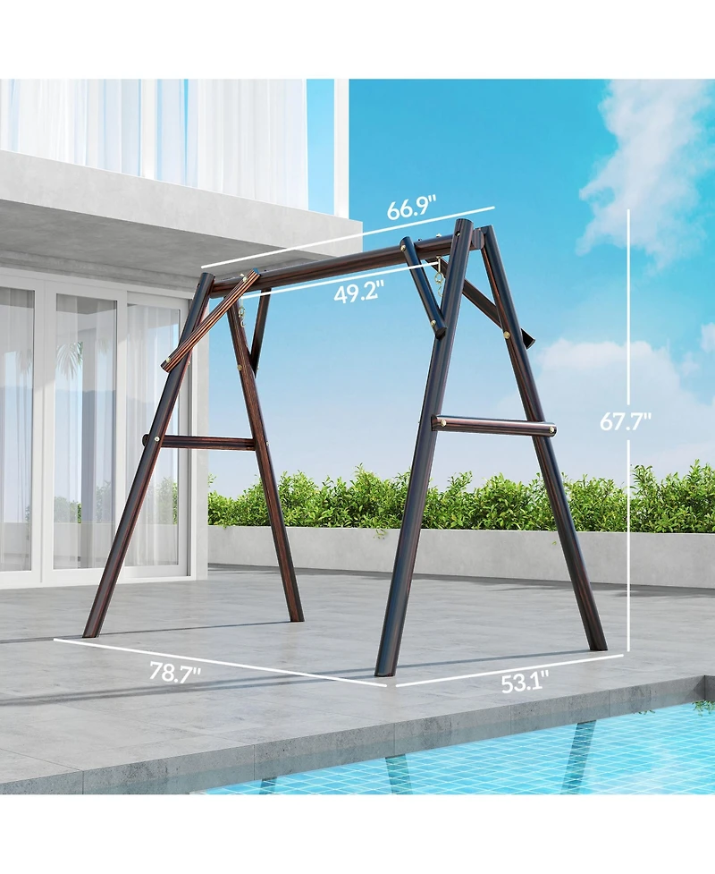 Outsunny 660lbs Porch Swing Frame, Swing Chair Sd Only for Diy Painting