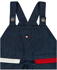 Tommy Hilfiger Girls' 2T-6X Short-Sleeve Pointelle T-Shirt and Denim Skirtall, 2-Piece Set