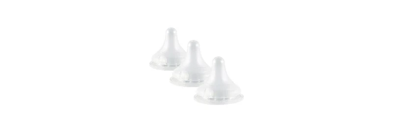 Pigeon Baby Silicone Nipple (Stage2) with Latch-On Line, Natural Feel, 1+ Months, 3 Counts