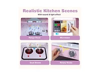 Slickblue Kids Corner Pretend Kitchen Playset with Separated Washing Basin