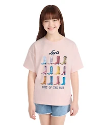 Levi's Girls' 7-16 Oversized Boots Crewneck T-Shirt