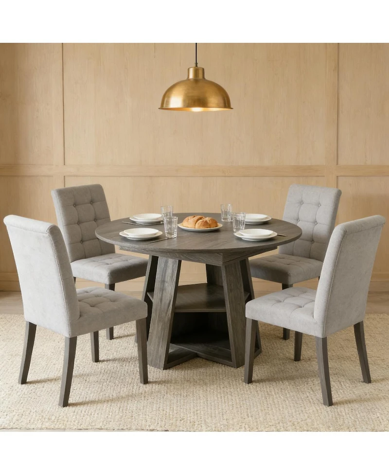 Streamdale Furniture Extendable Round Dining Table for 4-8, Modern Kitchen Oval Table
