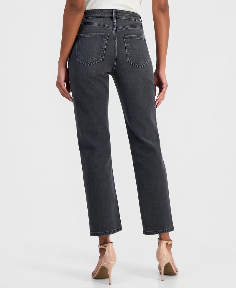 I.n.c. International Concepts Women's High-Rise Straight Ankle Jeans
