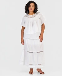 And Now This Trendy Plus Cotton Crocheted Top, Macy's Exclusive