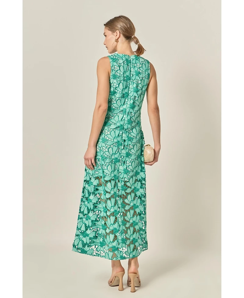 English Factory Women's Floral Embroidered Midi Dress