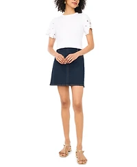 Vince Camuto Women's Embroidered Sleeve T-Shirt
