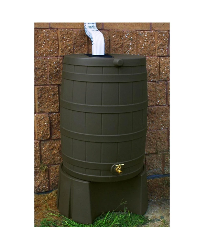 Good Ideas Rain Wizard 50 Gallon Plastic Rain Water Collection Barrel Stand