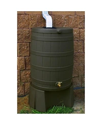 Good Ideas Rain Wizard 50 Gallon Plastic Rain Water Collection Barrel Stand