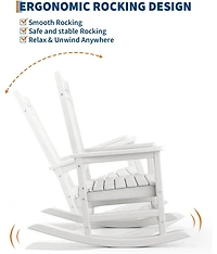 gaomon Poly Lumber Rocking Chair Outdoor - Hdpe High Back Porch Rocker Chairs for Adults