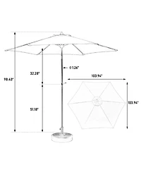 Clihome 9FT Outdoor Patio Umbrella Table with Push Button Tilt and Crank