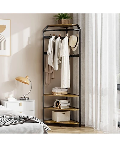 gaomon 6 Double Hooks Corner Hall Tree