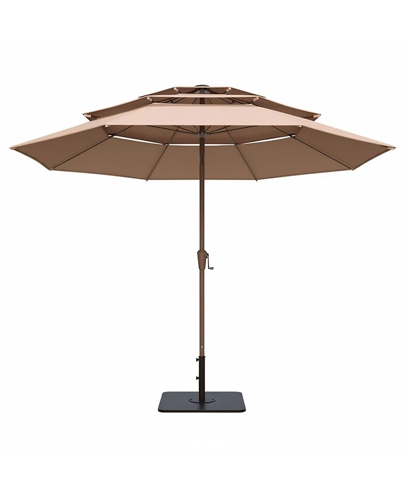 Boyel Living 3M Round 3-Tier Patio Umbrella with Center Pole - Wide Shade & Ventilated Design for Outdoor Lounge