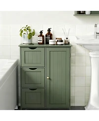 Yigii Freestanding Storage Cabinet with 3 Drawers & Adjustable Shelf