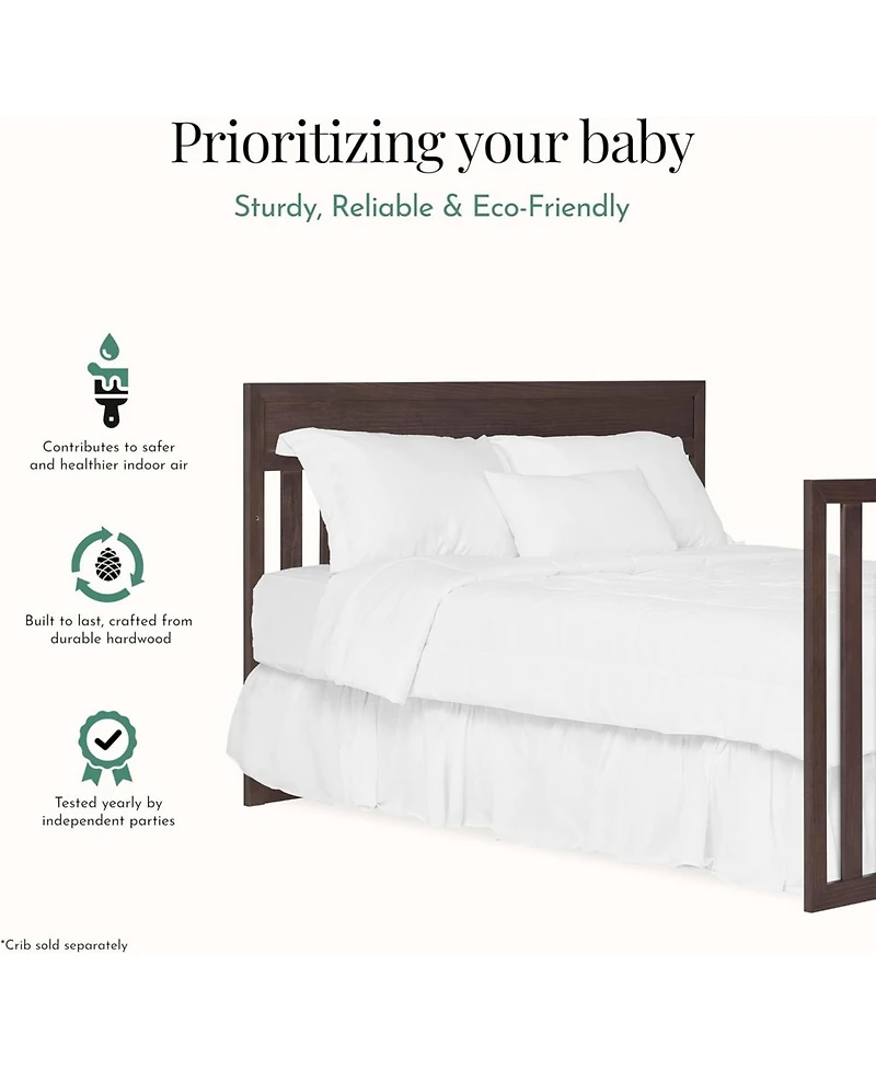 Evolur Atlas Full Size Bed Rails, Durable Hardwood, Child Comfortable, Simple & Secure Installion