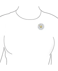 Bling Jewelry Two Tone Brooch Pin Fashion Ladybug Sunflower Daisy Scarf Silver Gold Plated