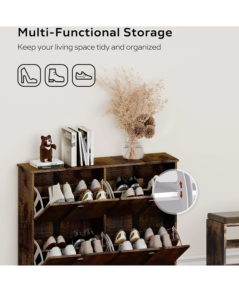 Rainsken Hidden Slim Narrow Shoe Rack Cabinet