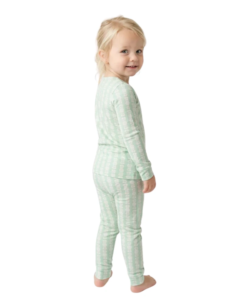 Motette Little Girls Mint Meadows Pajama Set