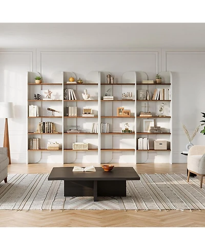 Tribesigns 70.87-Inch Tall Double Wide Bookcase with Open Shelves, Set of 2