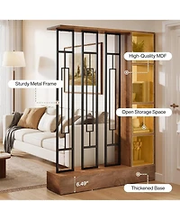 Tribesigns Wall Room Divider with Display Shelves, 70.9" Modern Freestanding Room Divider Screen with Sturdy Base, Wall Partition