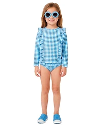 Sperry Baby Girls' Long-Sleeve Rashguard Top & Swim Bottoms with Sunglass, 2-Piece Set