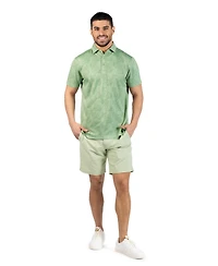 TailorByrd Men's Distressed Floral Modal Polo
