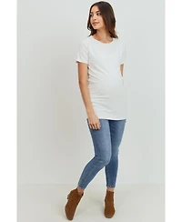 Hello Miz Maternity Short-Sleeve Crewneck T-Shirt Top