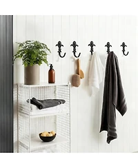 Yigii 5 Pack Heavy Duty Zinc Alloy Wall Hooks for Hanging Clothes, Towels, and More