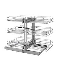 Rev-a-Shelf Pullout Corner Cabinet Organizer w/ Soft-close Three-Tier, 5PSP3-18SC-cr