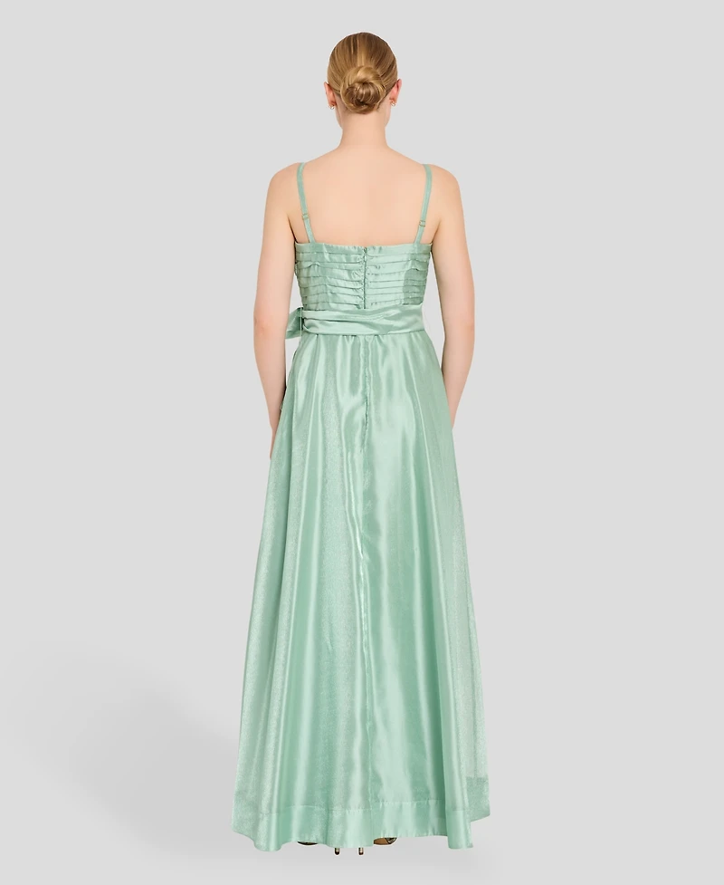 Tahari Asl Women's Ruched Bodice Ruffle Front Gown