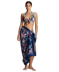 Lauren Ralph Lauren Women's Printed Border Swim Pareo Cover-Up Skirt