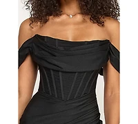 Emerald Sundae Women's Off Shoulder Corset Gown