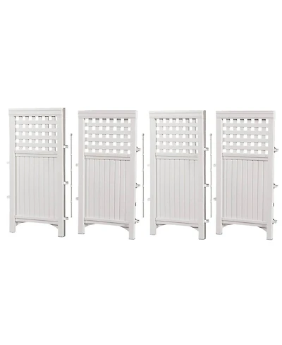 Suncast 4 Panel Screen Enclosure Freestanding Steel Resin Reversible Panel Outdoor Screen Tre