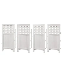 Suncast 4 Panel Screen Enclosure Freestanding Steel Resin Reversible Panel Outdoor Screen Tre