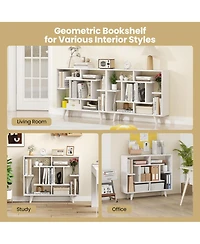 Sugift Geometric Bookcase with Anti-Tipping Kit and Storage Shelving Unit