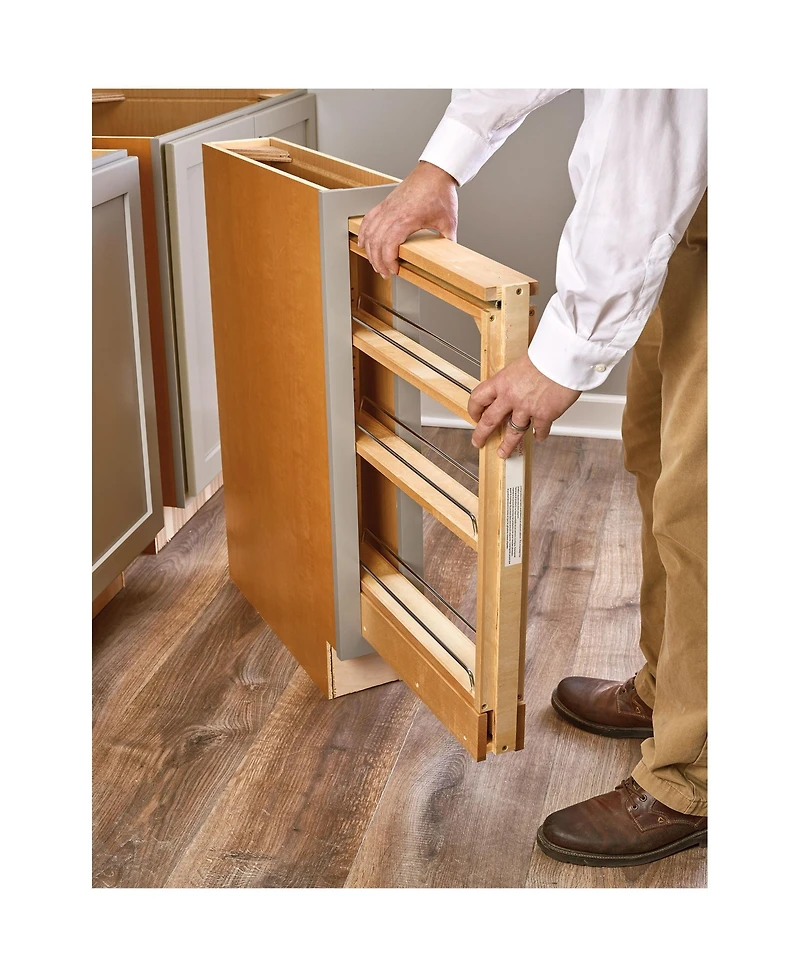 Rev-a-Shelf 6" Pullout Shelf Organizer Rack for Cabinet Base Insert, 438-bc-6C