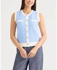 Ellen Tracy Women's Button Front Sweater Vest