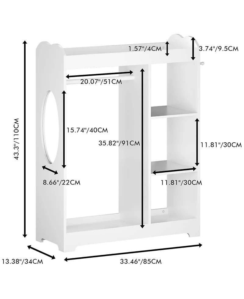 Rainsken Wooden Dress Up Clothes Rack