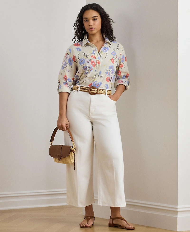 Lauren Ralph Plus Karrie Relaxed Fit Floral Shirt