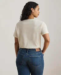 Lauren Ralph Plus Embroidered Logo T-Shirt