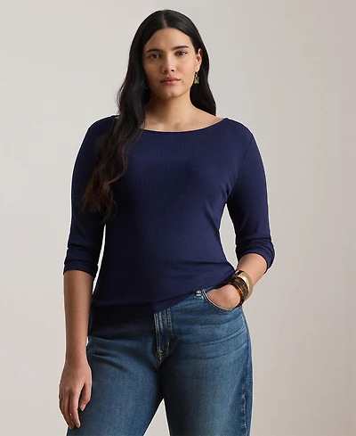 Lauren Ralph Plus Boat Neck Top