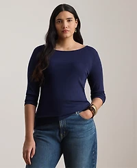Lauren Ralph Plus Boat Neck Top