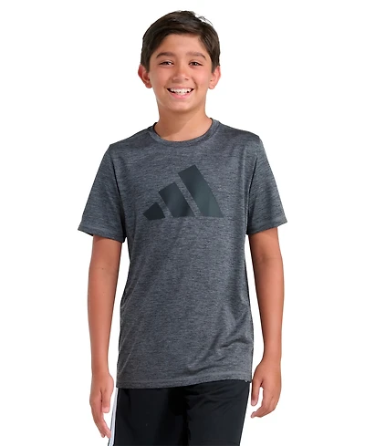 adidas Boys' 8-20 Short-Sleeve Essential Poly Melange T-Shirt
