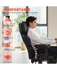 Homcom Massage Office Chair with Heat Reclining Function