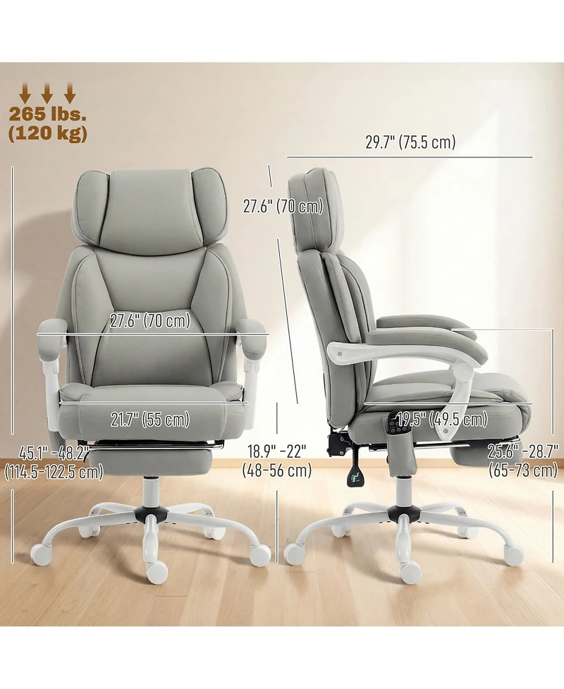 Homcom Massage Office Chair with Heat Reclining Function