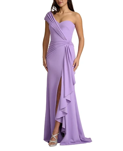 Tadashi Shoji Women's Lune Waterfall Sash Gown