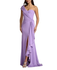 Tadashi Shoji Women's Lune Waterfall Sash Gown